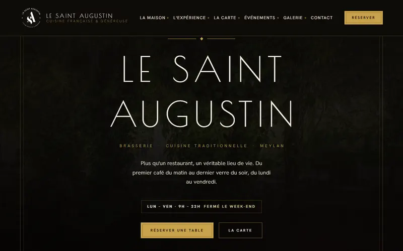 Page d'accueil du site Le Saint Augustin, brasserie a Meylan